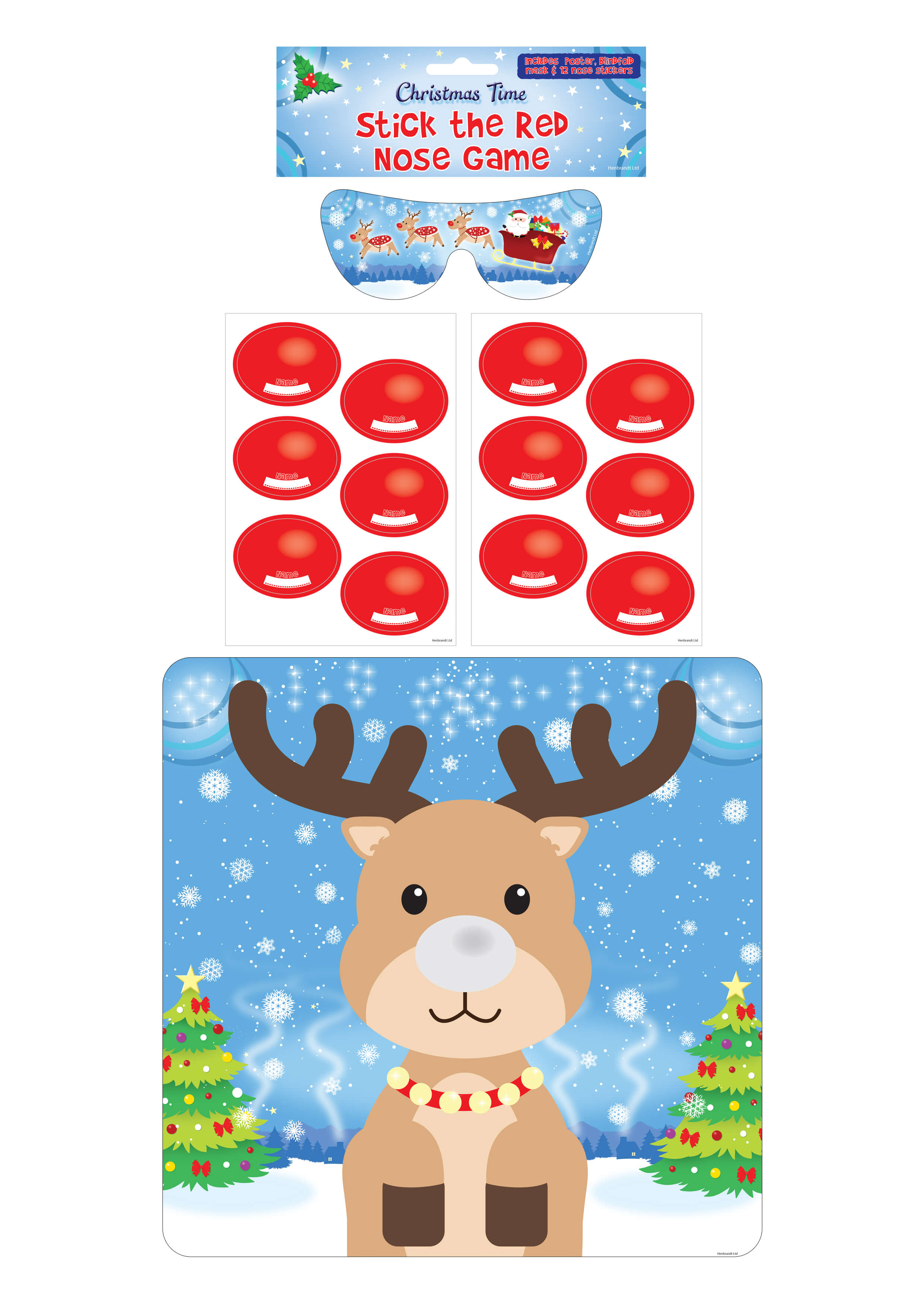 Christmas Stick The Red Nose Game
