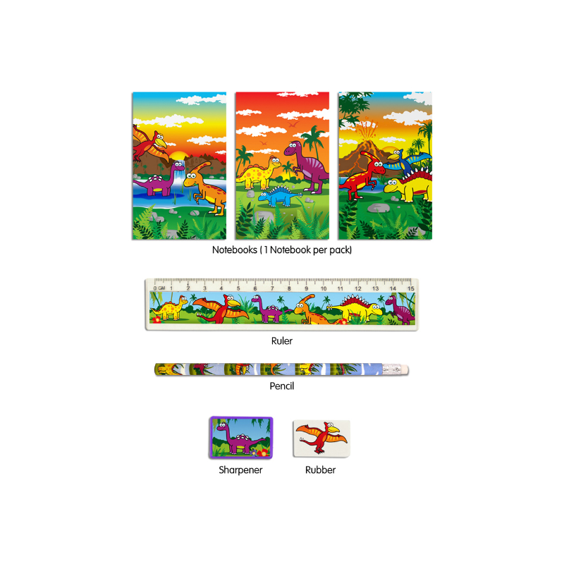Stationery Set Dino theme