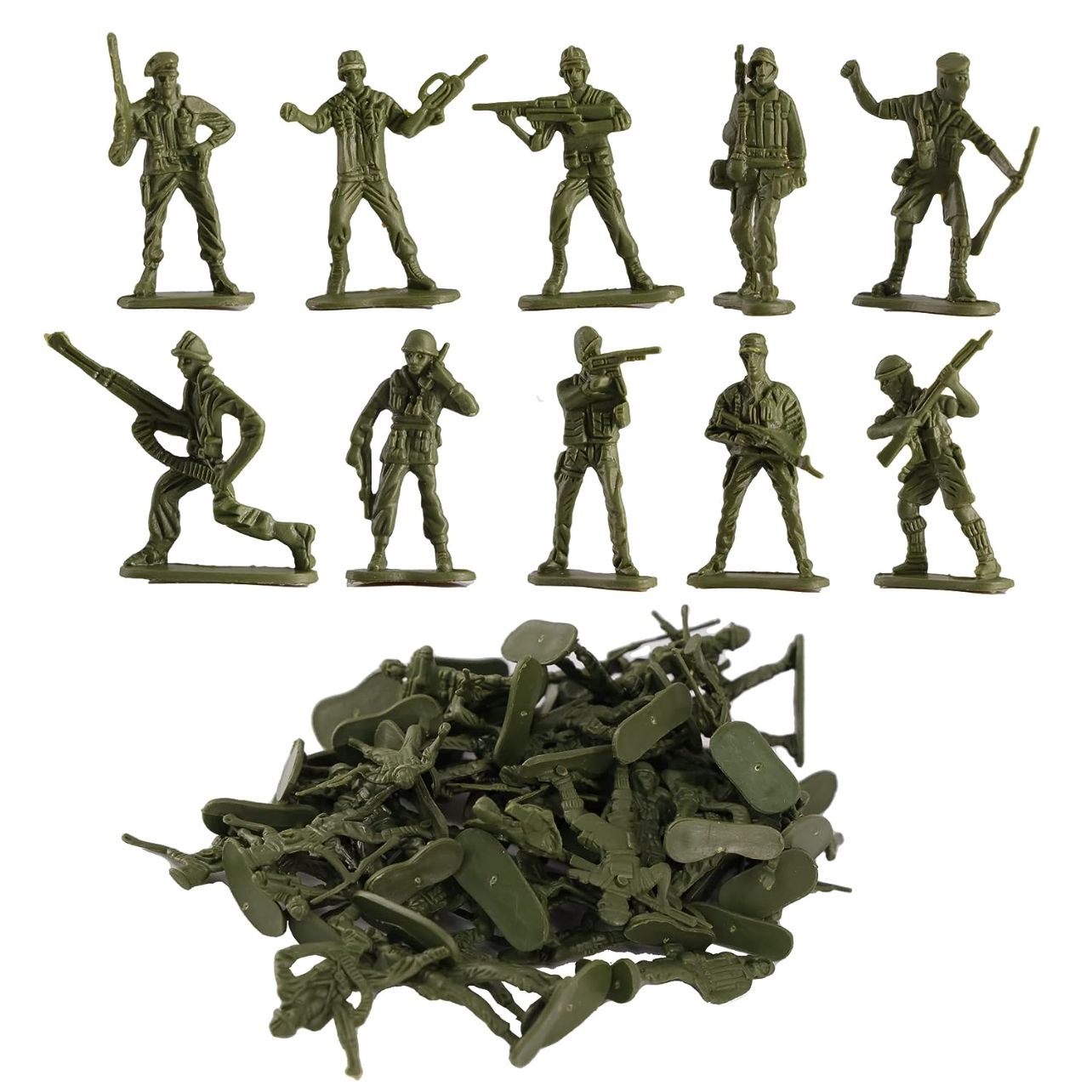 50 Green Toy Army Soldiers