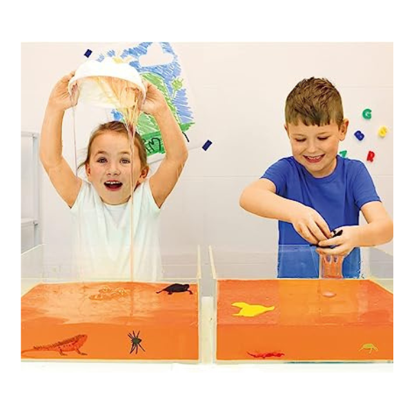 Orange Dino Slime Play