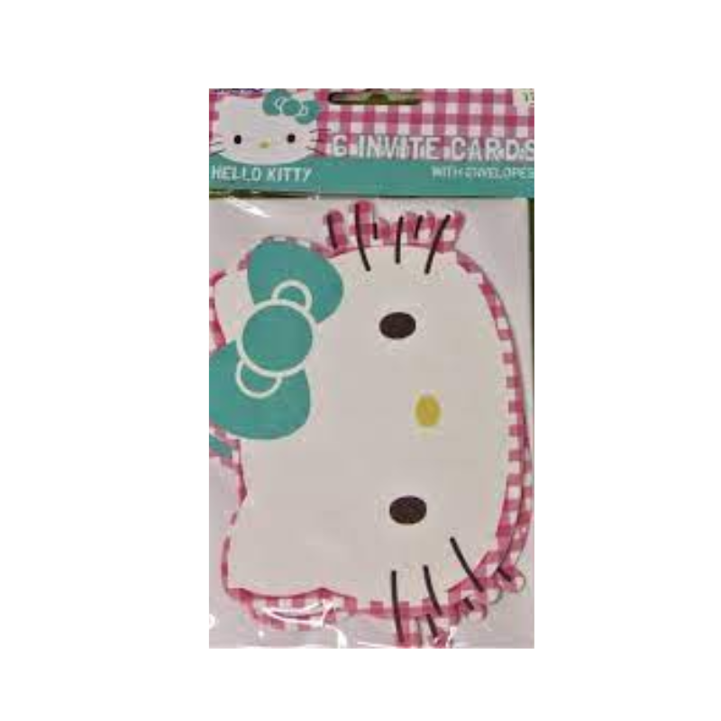 Hello Kitty 6 Invite Cards With Envelopes